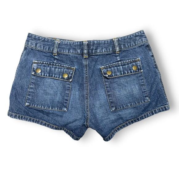 Vintage Y2K Old Navy Denim Blue Jean Cargo Utility Pockets Shorts Size 8 - Picture 6 of 7